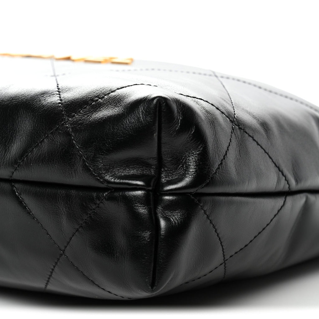 Chanel Shiny Calfskin Quilted Small Chanel 22 Black