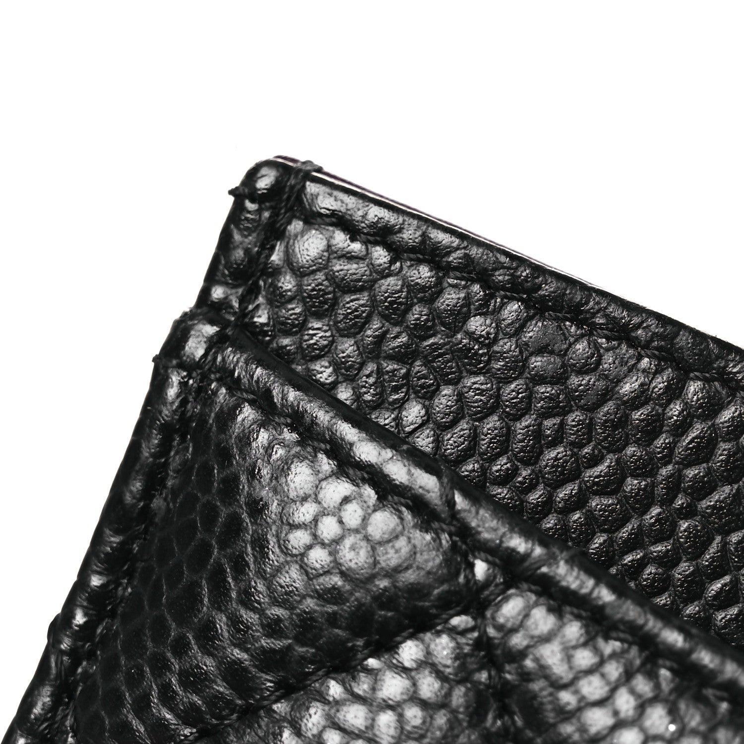 Caviar Quilted Card Holder Black