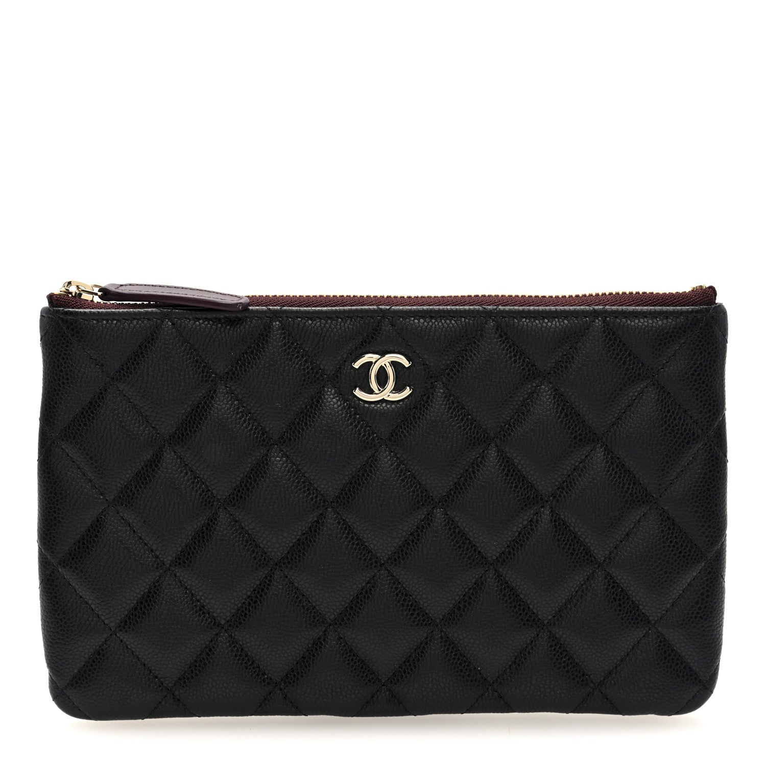 Caviar Quilted Cosmetic Case Black