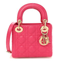 Christian Dior Lambskin Cannage Mini Lady Dior Pink