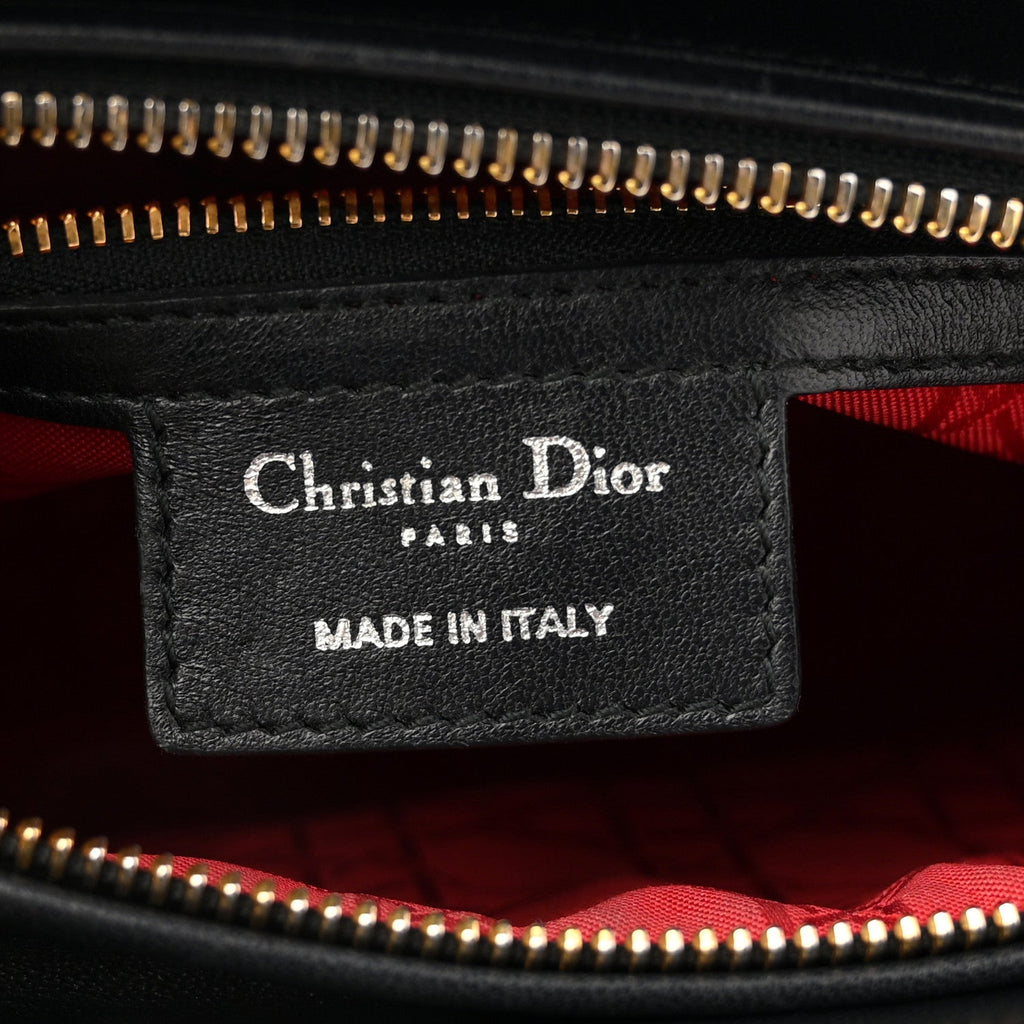 Christian Dior Lambskin Cannage Medium Lady Dior Black