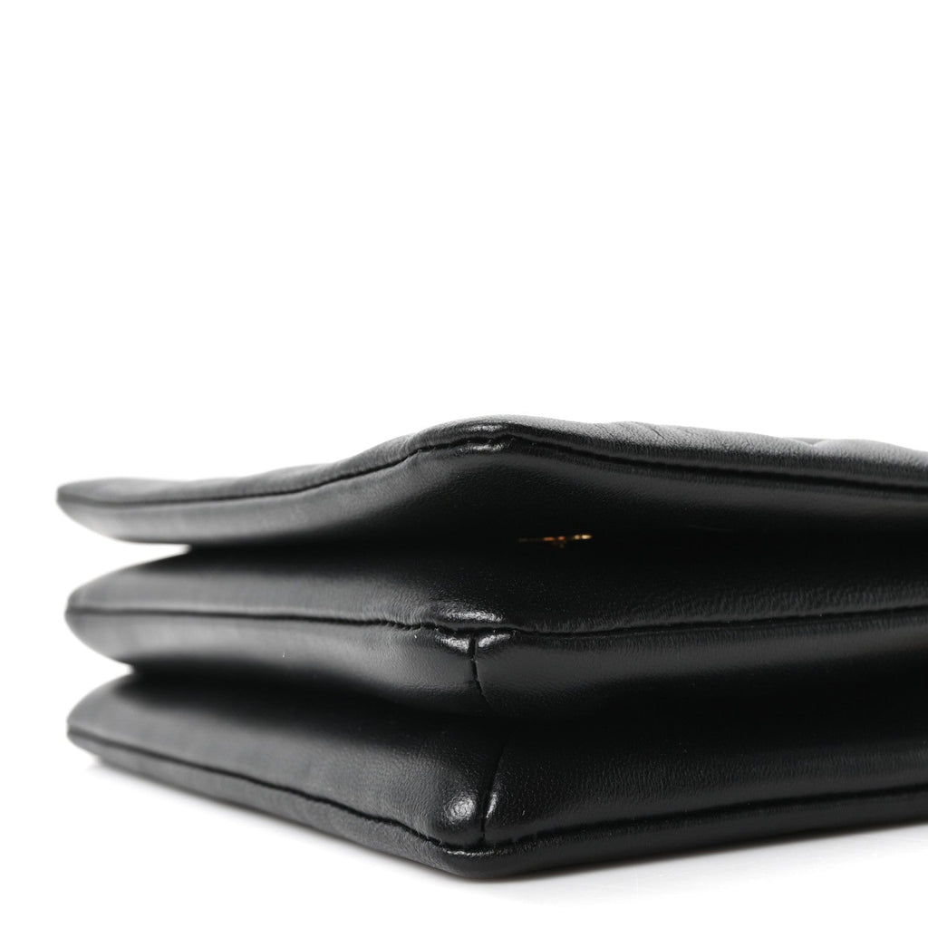 Louis Vuitton Lambskin Embossed Monogram Pochette Coussin Black