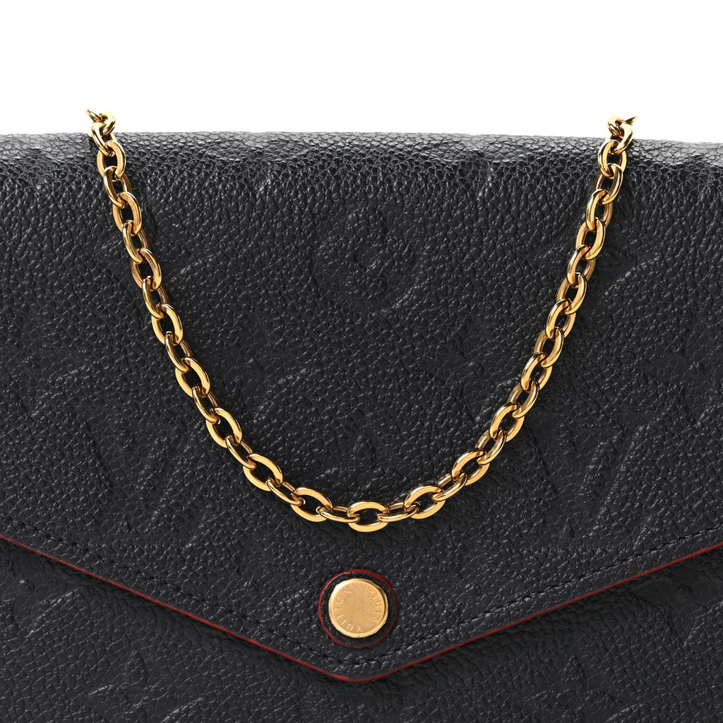 Louis Vuitton Empreinte Pochette Felicie Chain Wallet Marine Rouge