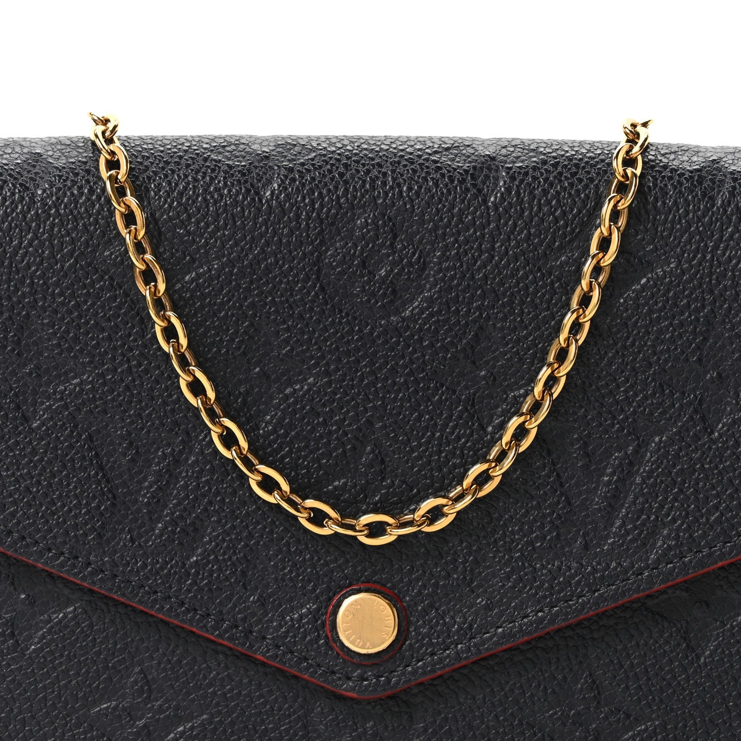 Louis Vuitton Empreinte Pochette Felicie Chain Wallet Marine Rouge