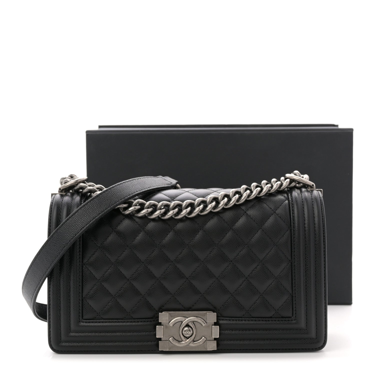 Chanel Caviar Quilted Medium Boy Flap Black