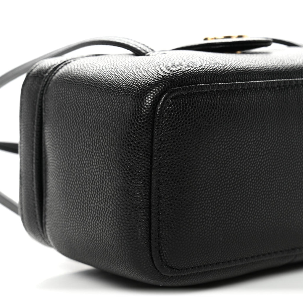 Chanel Shiny Caviar Preppy Coco Long Vanity With Strap Black