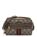 Gucci GG Supreme Monogram Web Mini Ophidia Shoulder Bag Brown