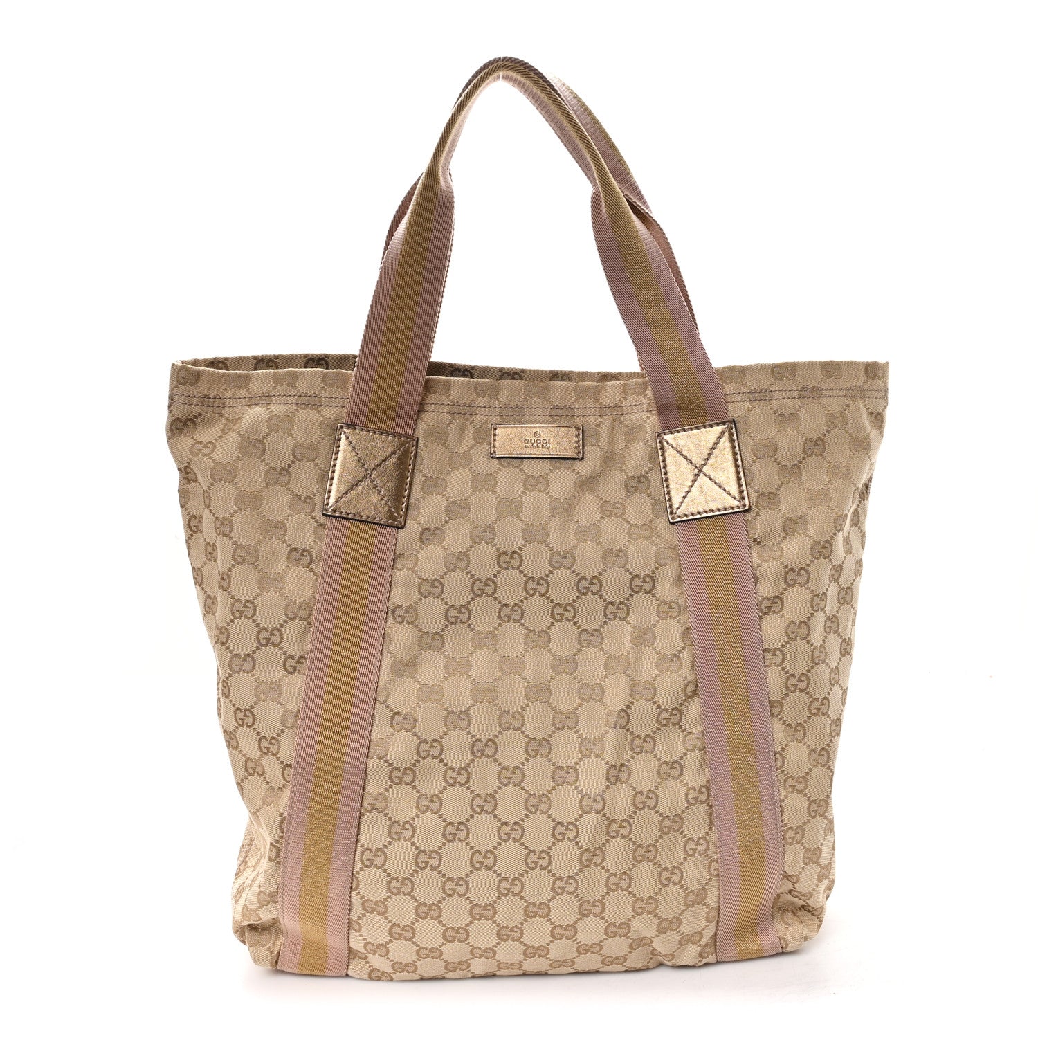Gucci Monogram Medium Web Tote Pink Gold