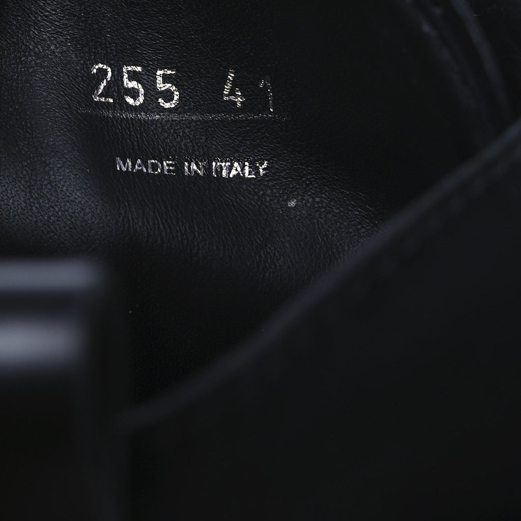 Prada Spazzolato Rois Re-Nylon Metal Triangle Logo Monolith Pouch Pocket 55mm Boots 41 Black