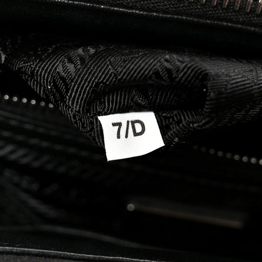 Prada Satin Crystal Mini Galleria Double Zip Tote Metal