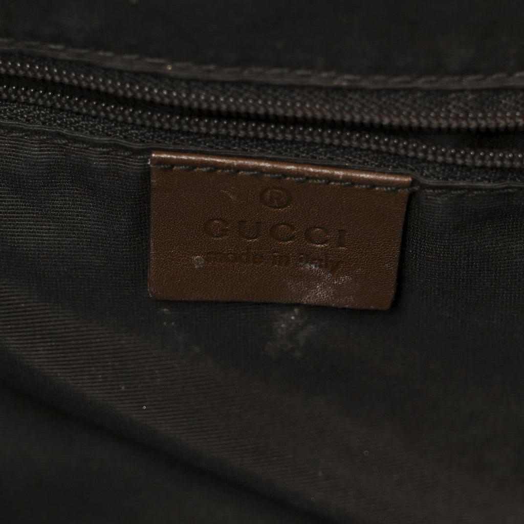 Gucci Monogram Bamboo Top Handle Bag Brown Pink