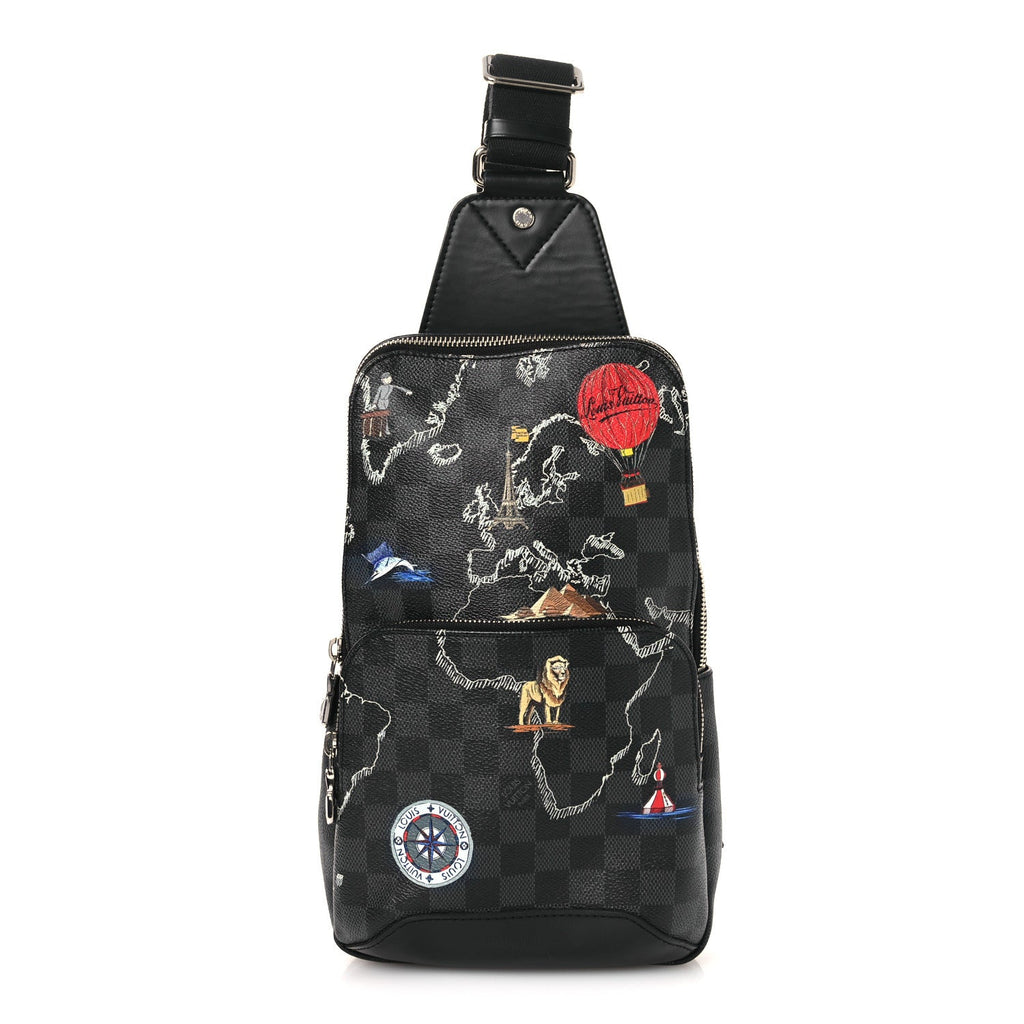 Louis Vuitton Damier Graphite World Map Avenue Sling Backpack