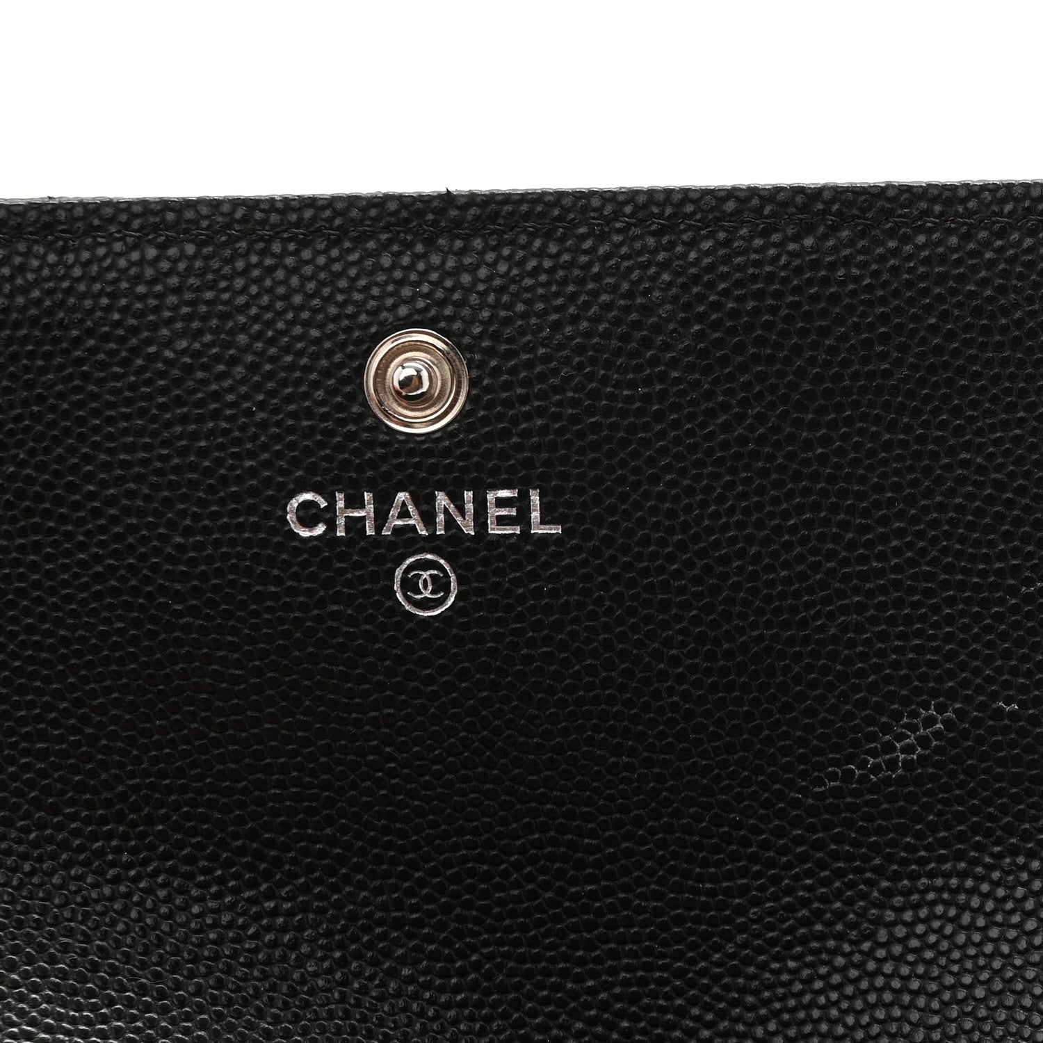 Caviar Quilted Chanel 19 Flap Wallet Black White