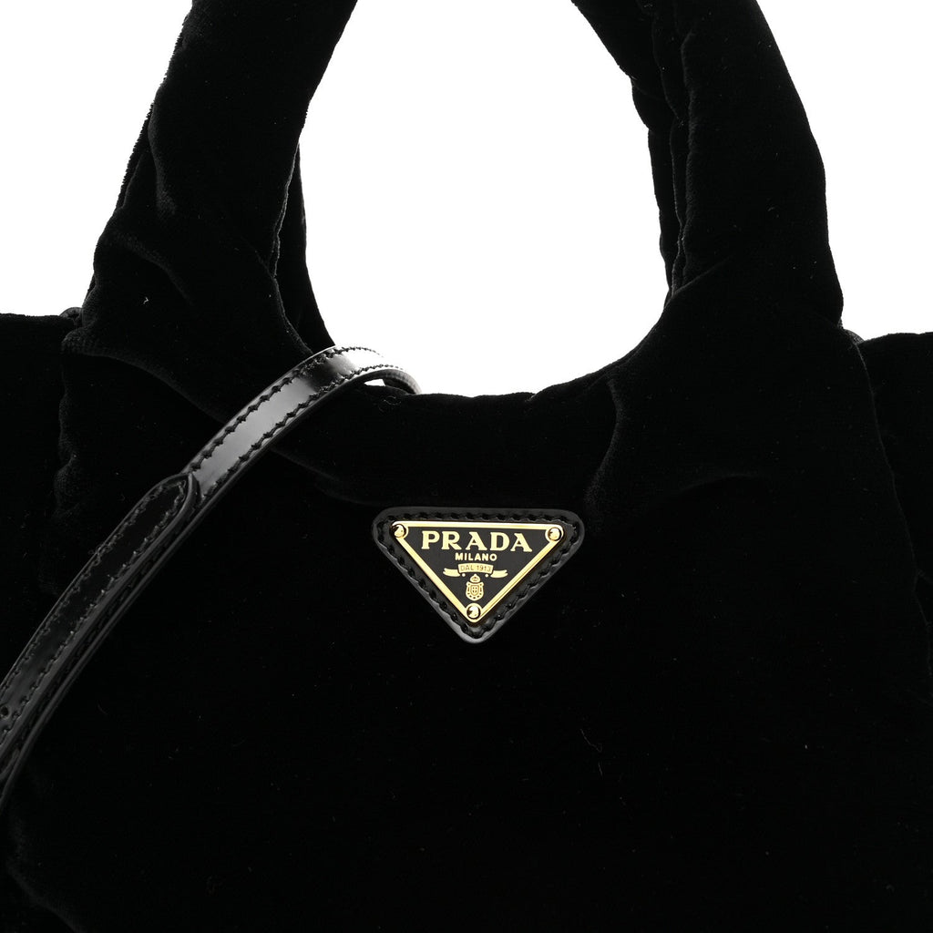 Prada Padded Velvet Mini Bag Black