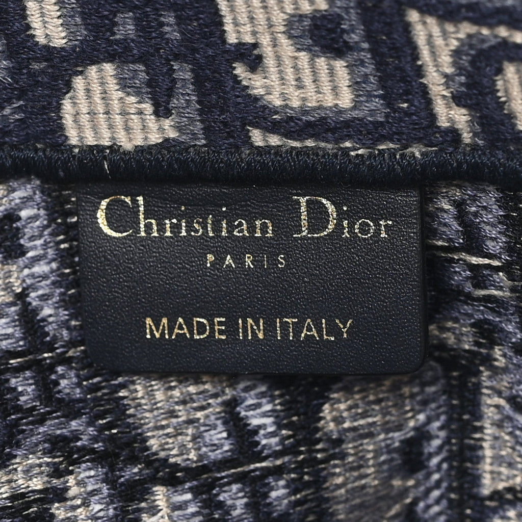 Christian Dior Oblique Large Book Tote Blue Multicolor