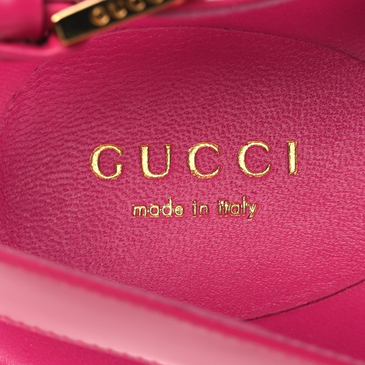 Gucci Calfskin Elizabeth Nappa Charlotte Logo Slingback Sandals 36 Fancy Fuchsia