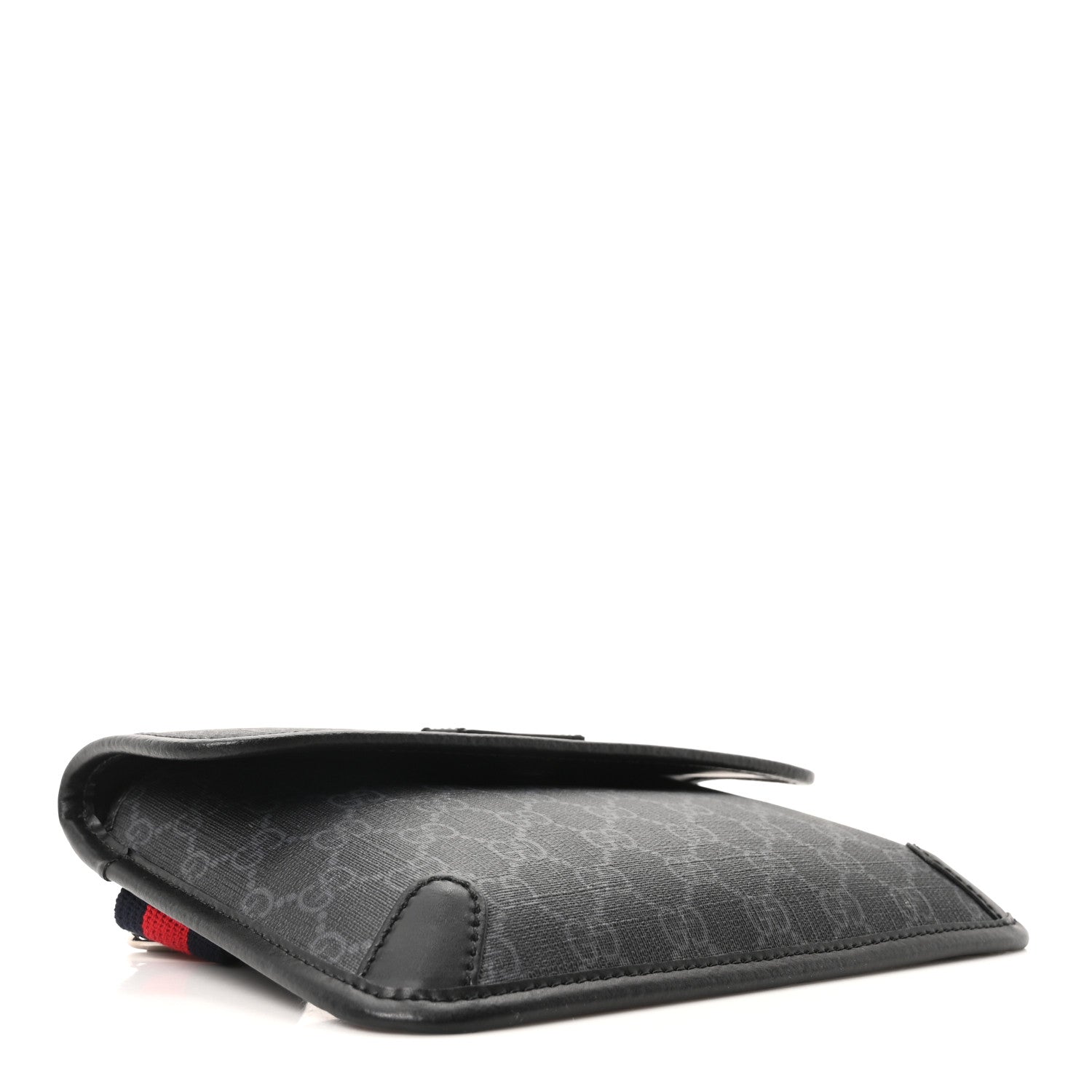 Gucci GG Supreme Monogram Web Slim Belt Bag Black Grey