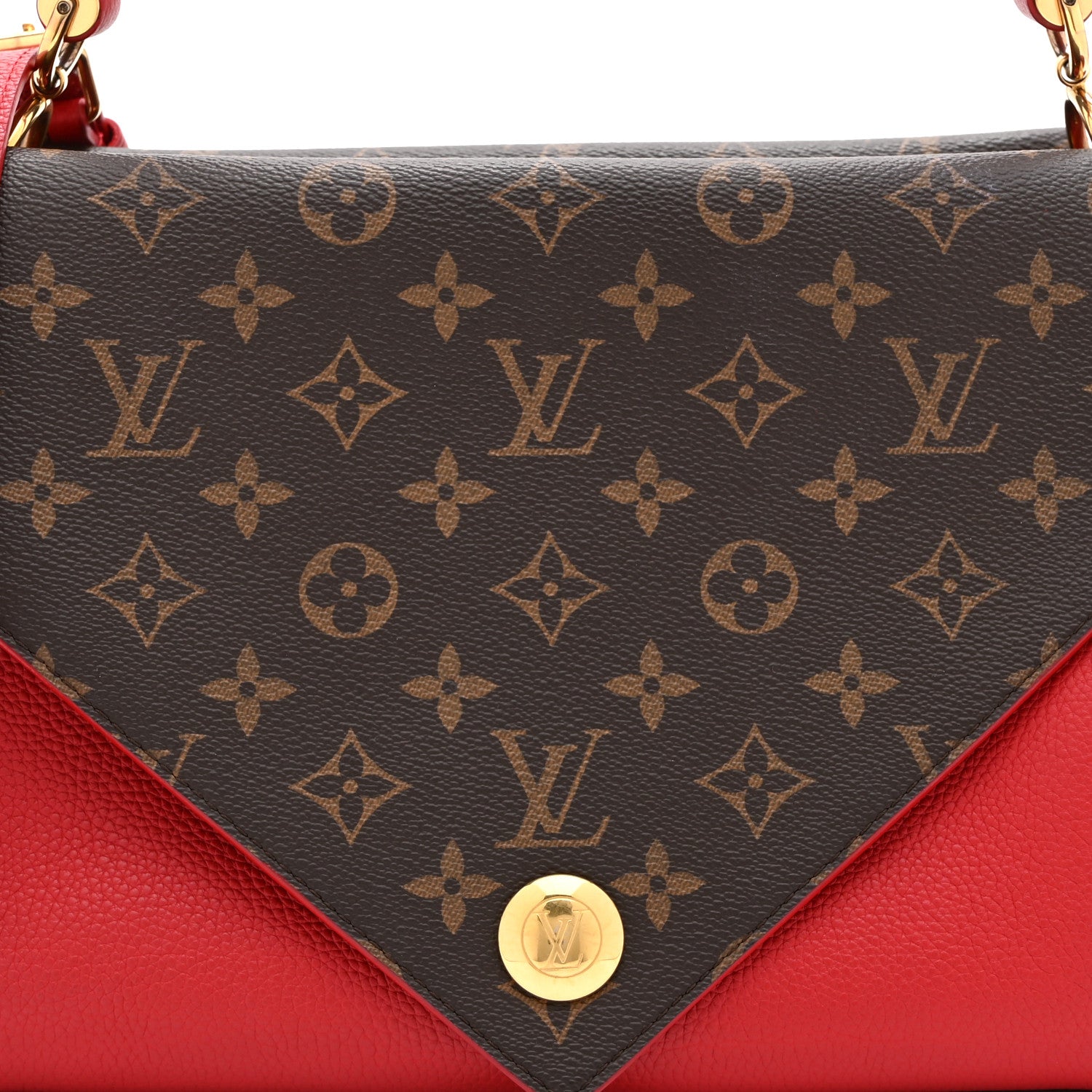 Louis Vuitton Grained Calfskin Monogram Double V Rubis