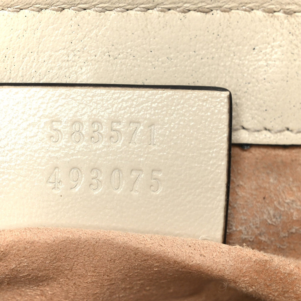 Gucci Vintage Effect Calfskin Matelasse Diagonal Mini Torchon GG Marmont Top Handle Shoulder Bag Blue Agata Mystic White