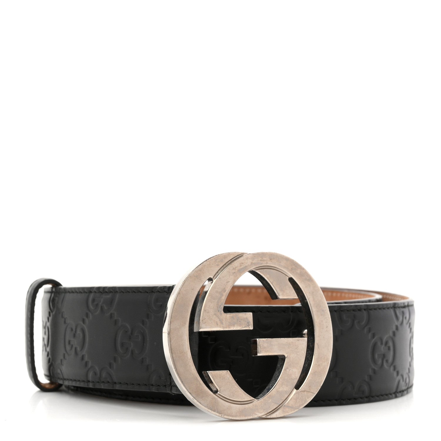 Gucci Guccissima Signature Interlocking G 40mm Belt 80 32 Black