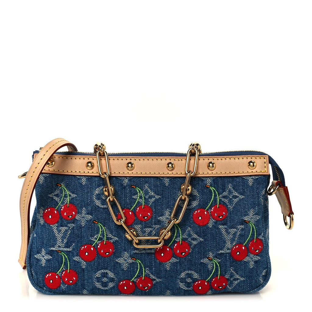 Louis Vuitton LV X TM Monogram Denim Cerises Pochette Accessories Blue