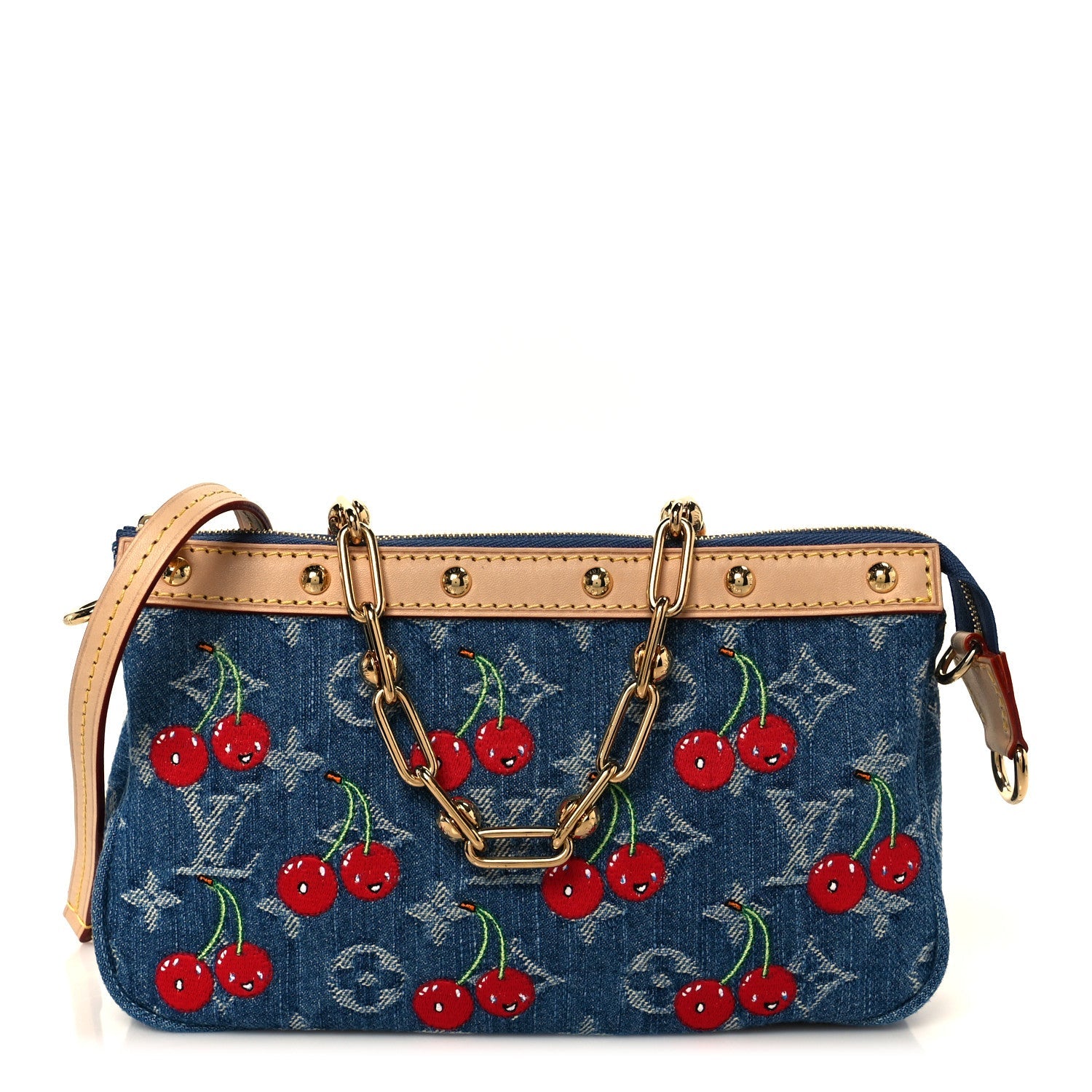 Louis Vuitton LV X TM Monogram Denim Cerises Pochette Accessories Blue