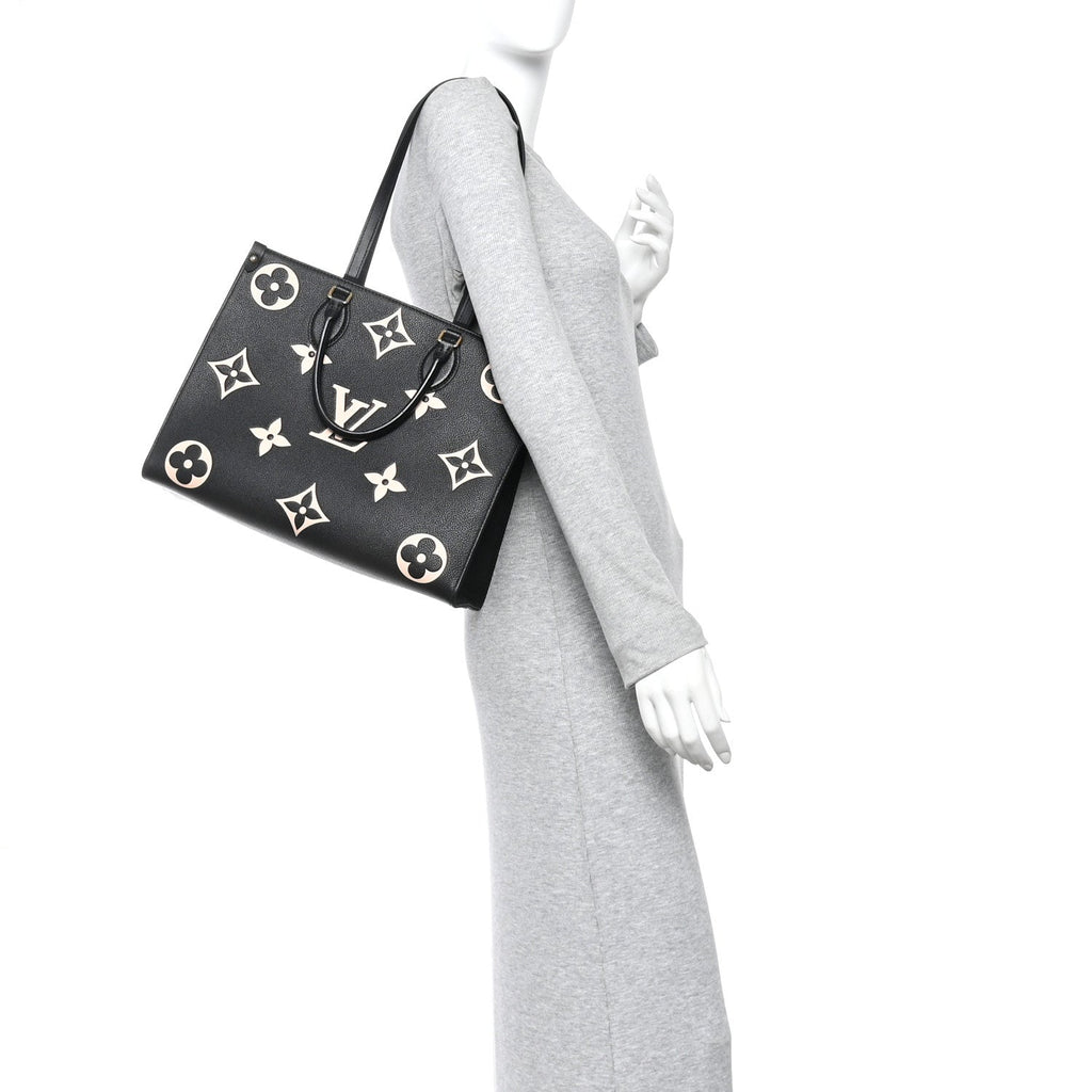 Louis Vuitton Empreinte Monogram Giant Onthego MM Black Beige