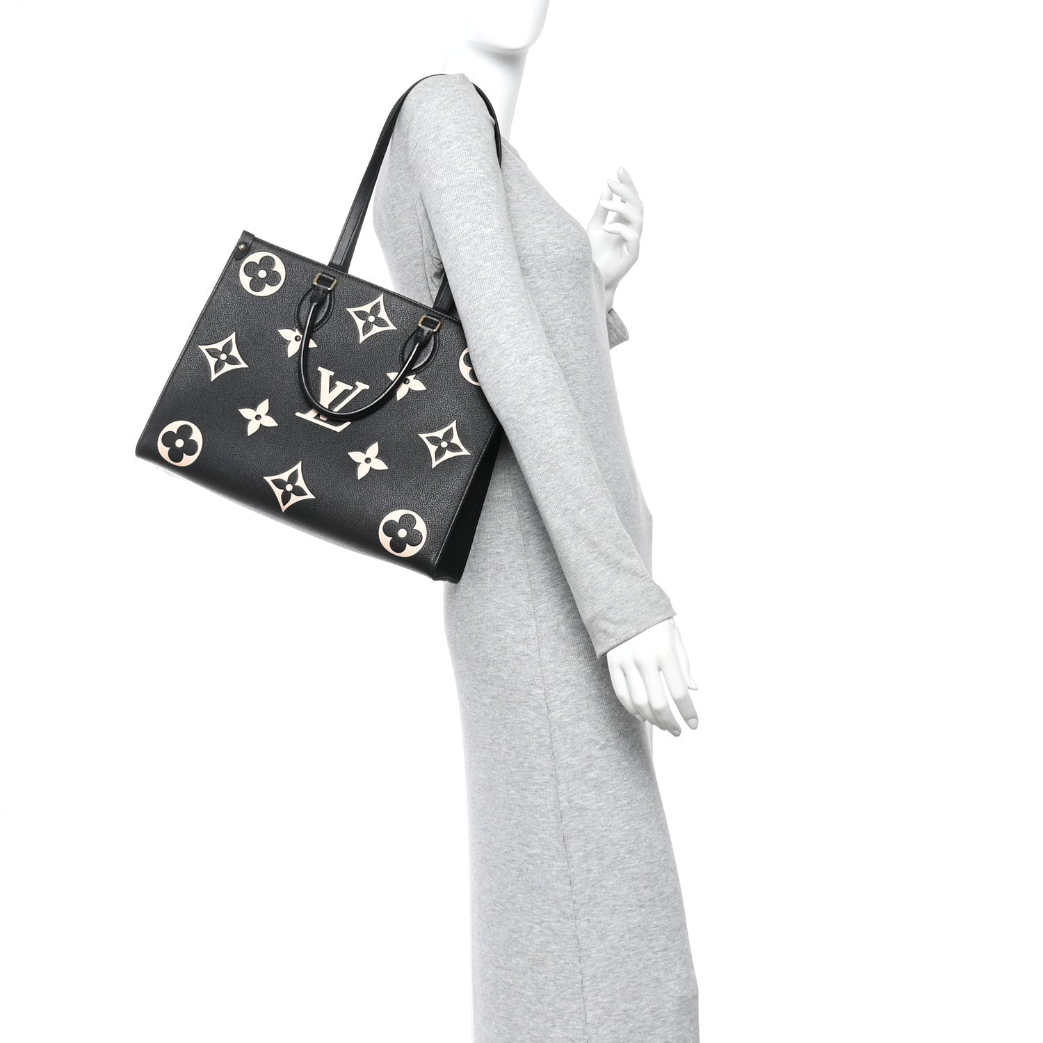 Louis Vuitton Empreinte Monogram Giant Onthego MM Black Beige