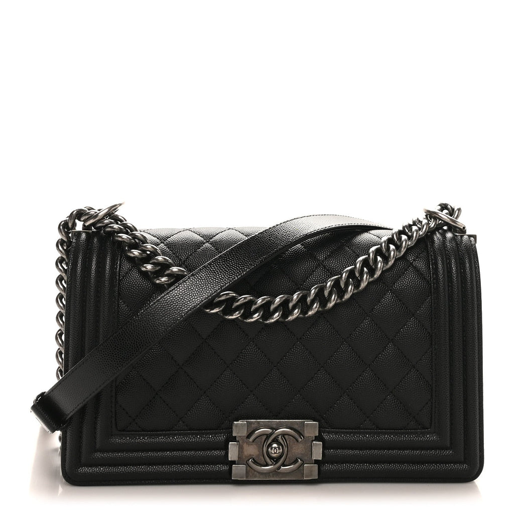 Chanel Caviar Quilted Medium Boy Flap Black