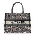 Christian Dior Canvas Embroidered Medium Book Tote White Multicolor