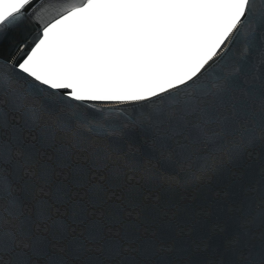 Gucci Monogram Medium Horsebit Chain Hobo Black