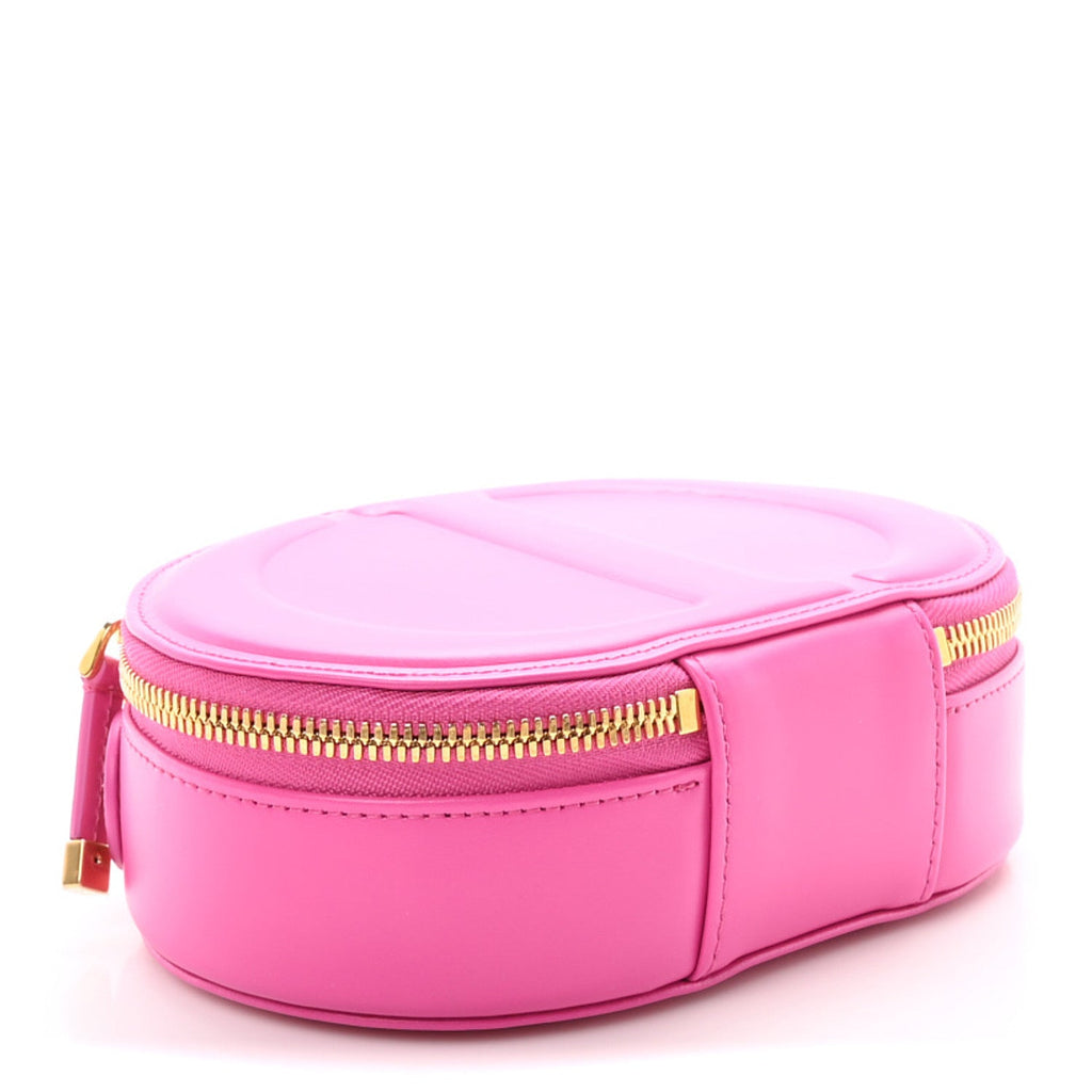 Christian Dior Calfskin CD Signature Oval Crossbody Camera Bag Rani Pink