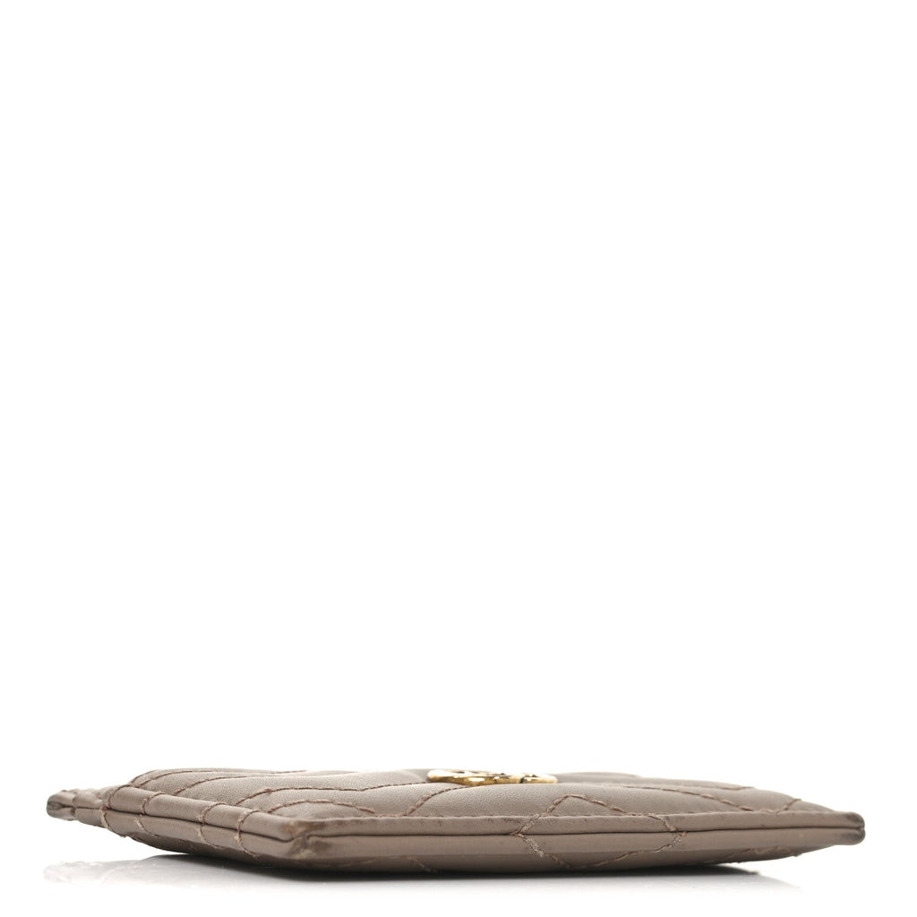 Gucci Calfskin Matelasse GG Marmont Card Holder Porcelain Rose