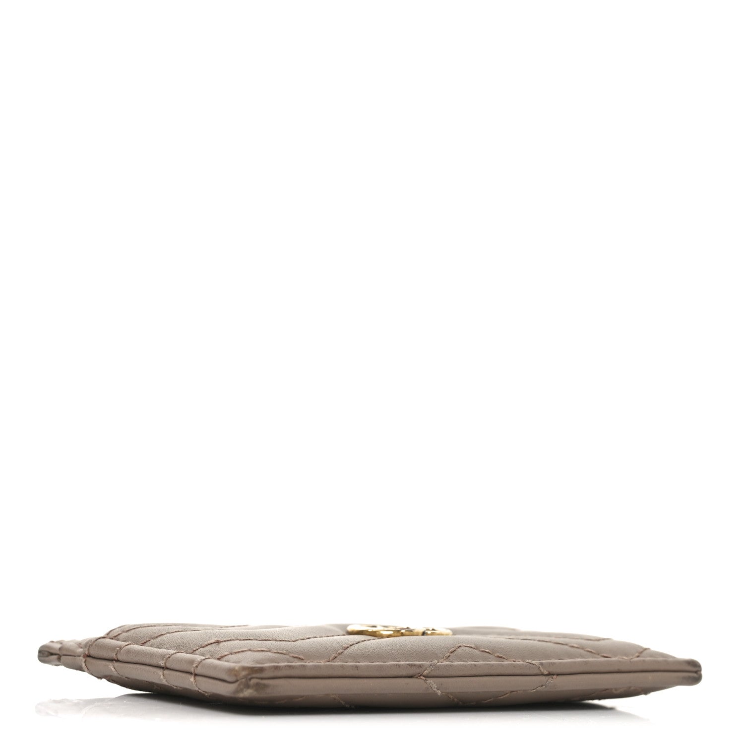 Gucci Calfskin Matelasse GG Marmont Card Holder Porcelain Rose