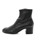 Chanel Stretch Lambskin Cap Toe CC Short Boots 37 Black