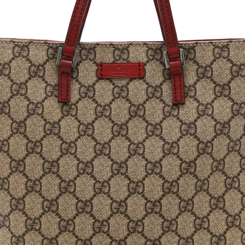 Gucci GG Plus Monogram Vertical Tote Red