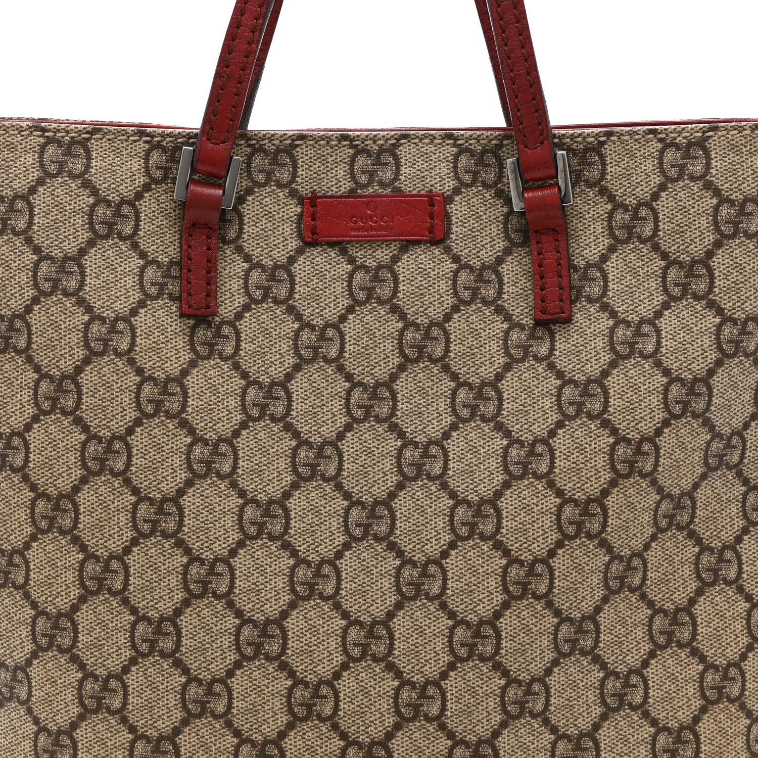Gucci GG Plus Monogram Vertical Tote Red