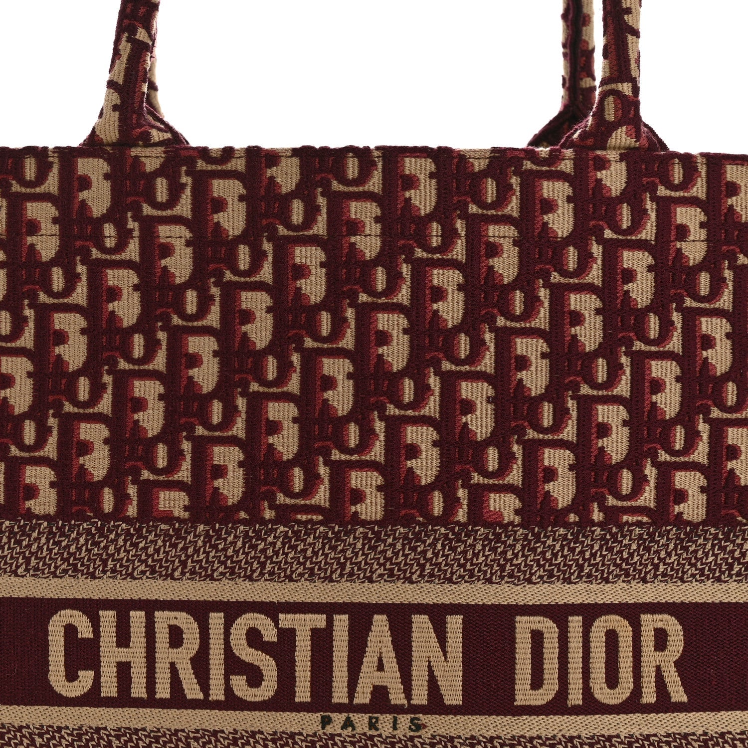 Christian Dior Oblique Large Book Tote Burgundy Multicolor