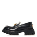 Gucci Cordovan Lux Womens Harald Horsebit 25mm Platform Loafers 35 Black