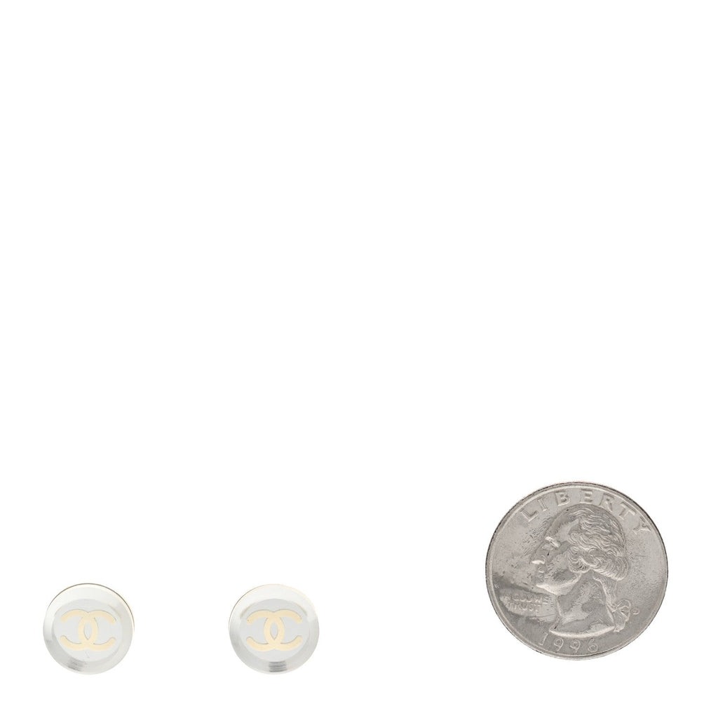 Mirror Resin CC Earrings Silver