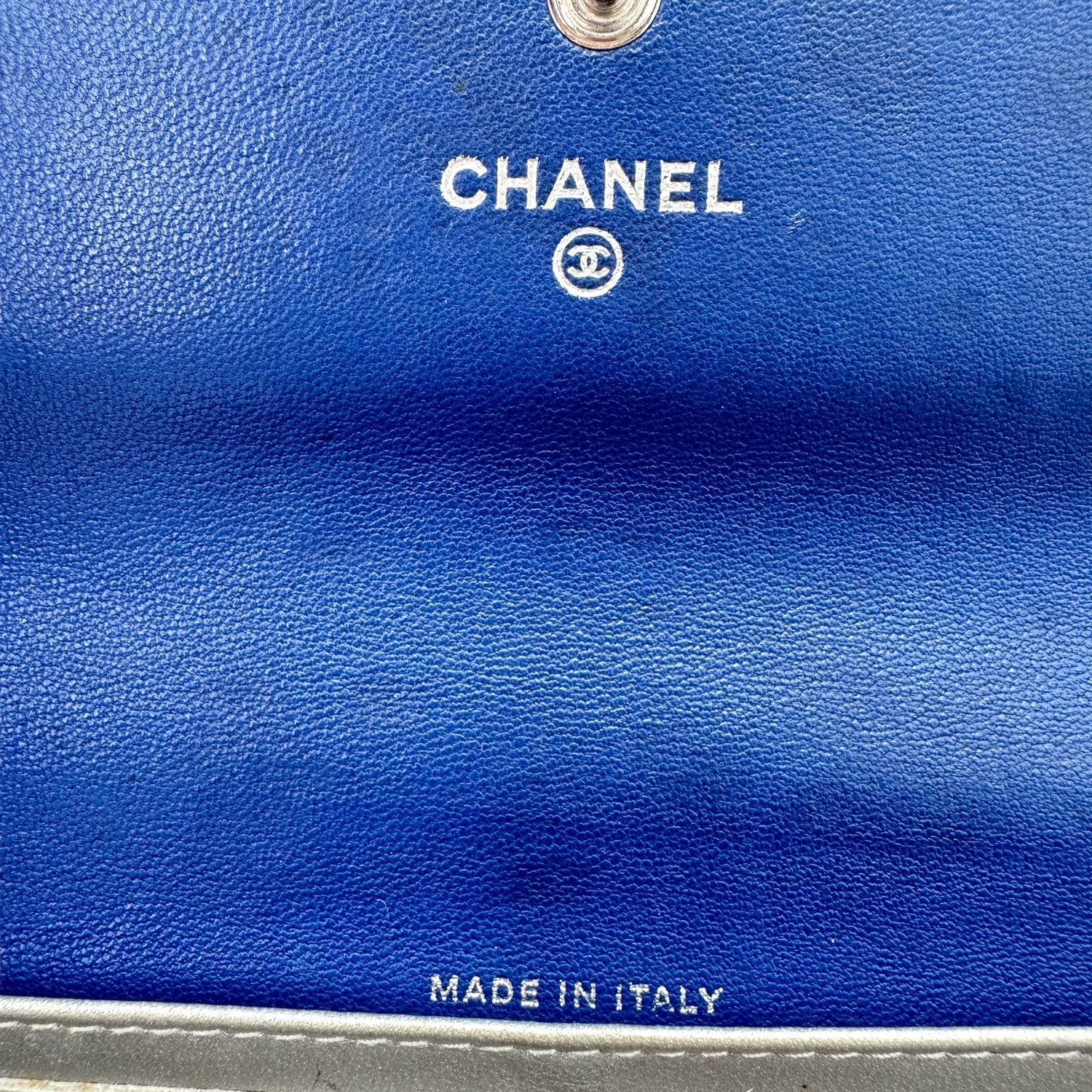 Chanel bag CC Flap Camellia Lambskin Long Wallet Blue