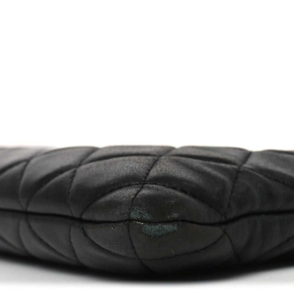 Lambskin Quilted Large Cosmetic Case Black