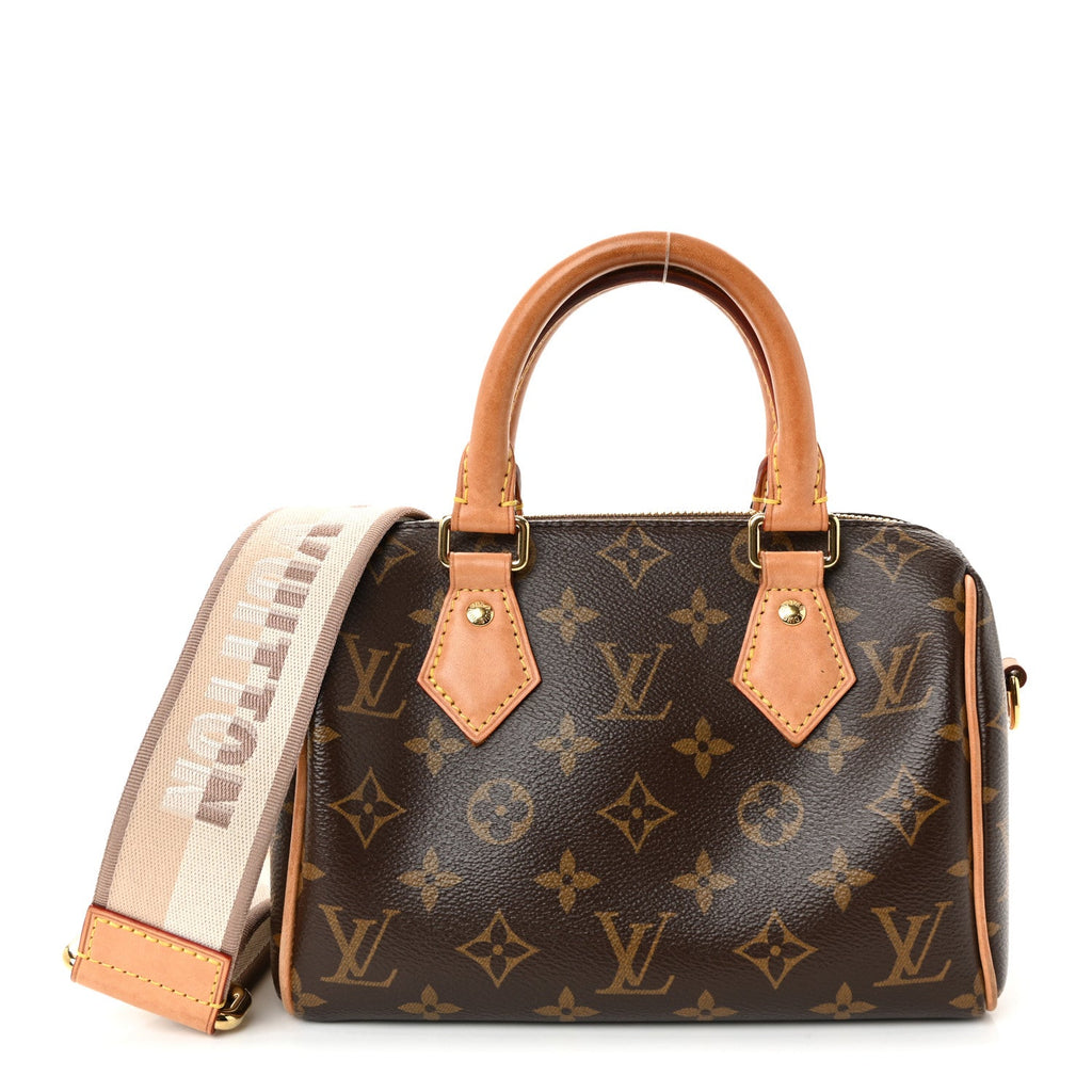 Louis Vuitton Monogram Speedy Bandouliere 20 Beige