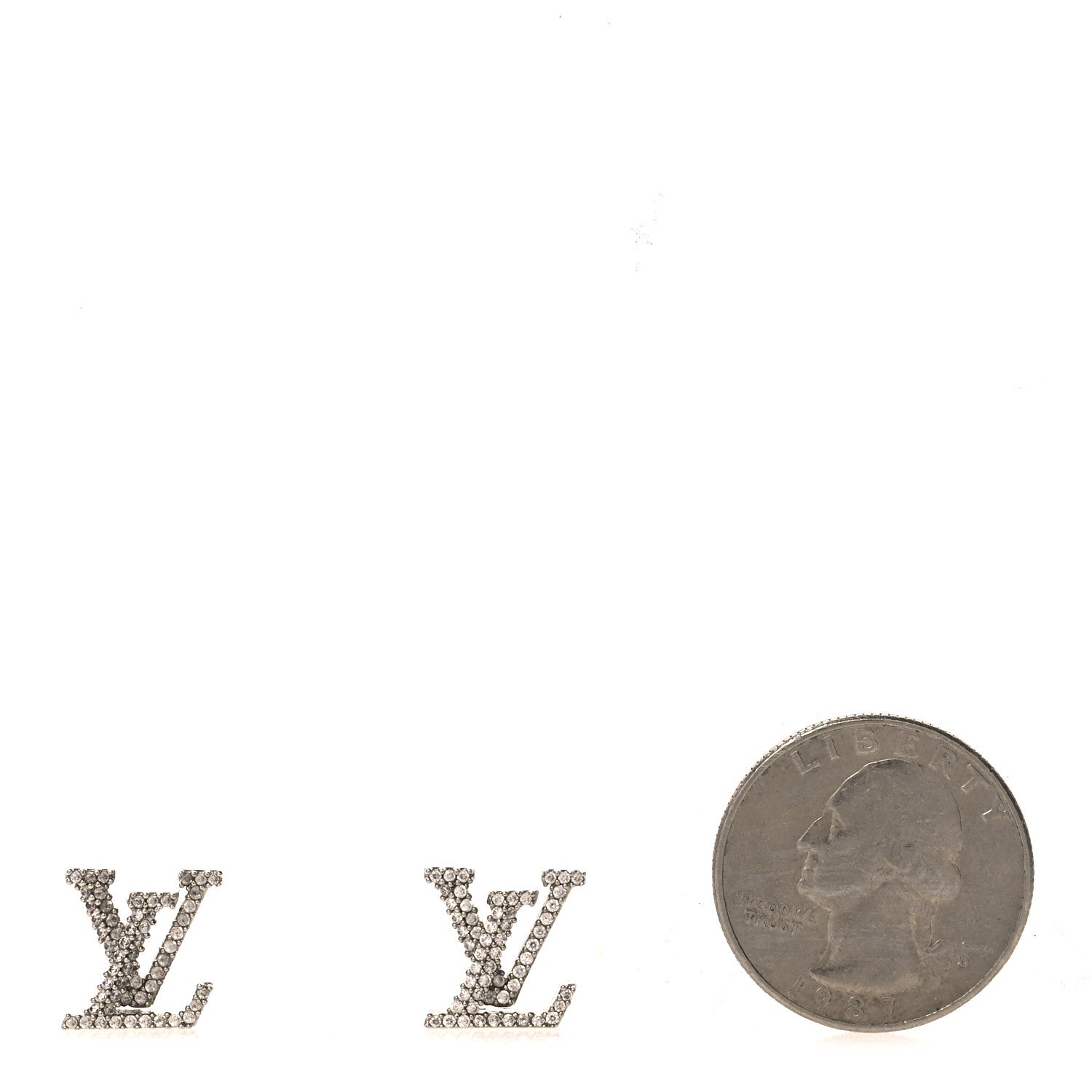 Louis Vuitton Crystal LV Iconic Earrings Silver