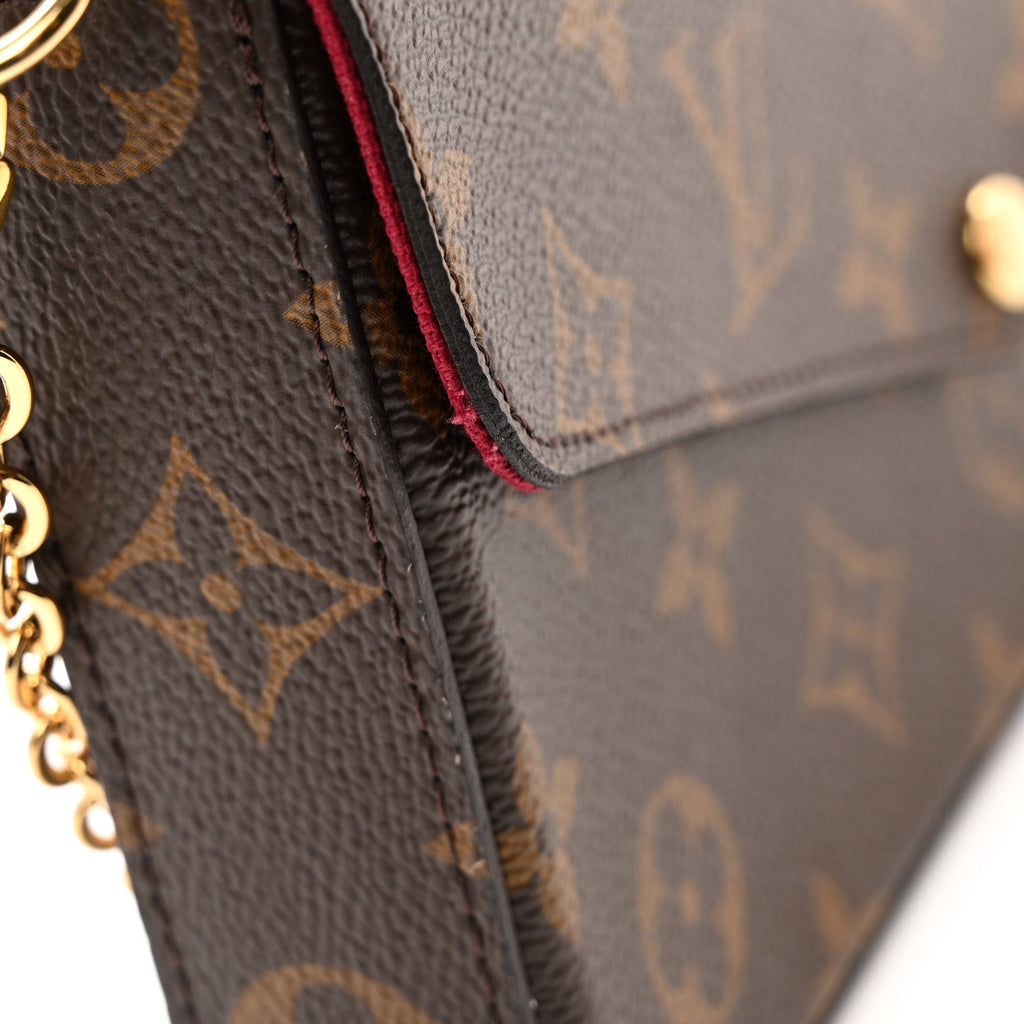 Louis Vuitton Monogram Pochette Felicie Chain Wallet Fuchsia