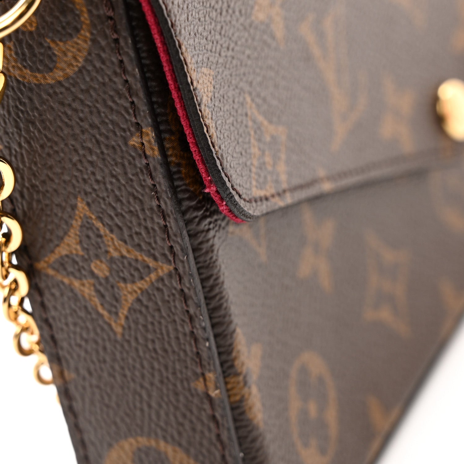 Louis Vuitton Monogram Pochette Felicie Chain Wallet Fuchsia