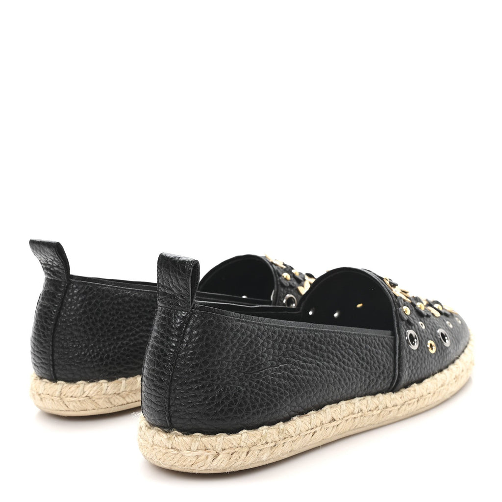 Louis Vuitton Calfskin Tropical Bloom Espadrille Flat 40 Black