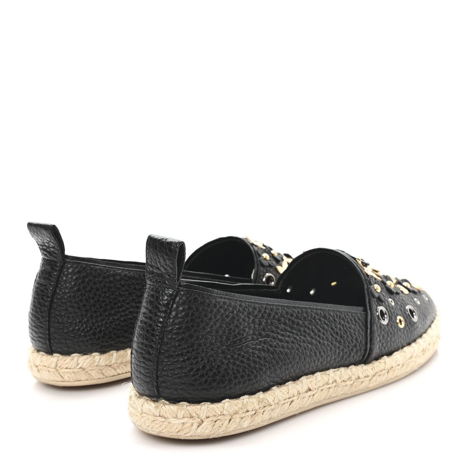 Louis Vuitton Calfskin Tropical Bloom Espadrille Flat 40 Black
