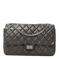 Chanel Metallic Aged Calfskin Quilted 2.55 Reissue 226 Flap Dark Grey