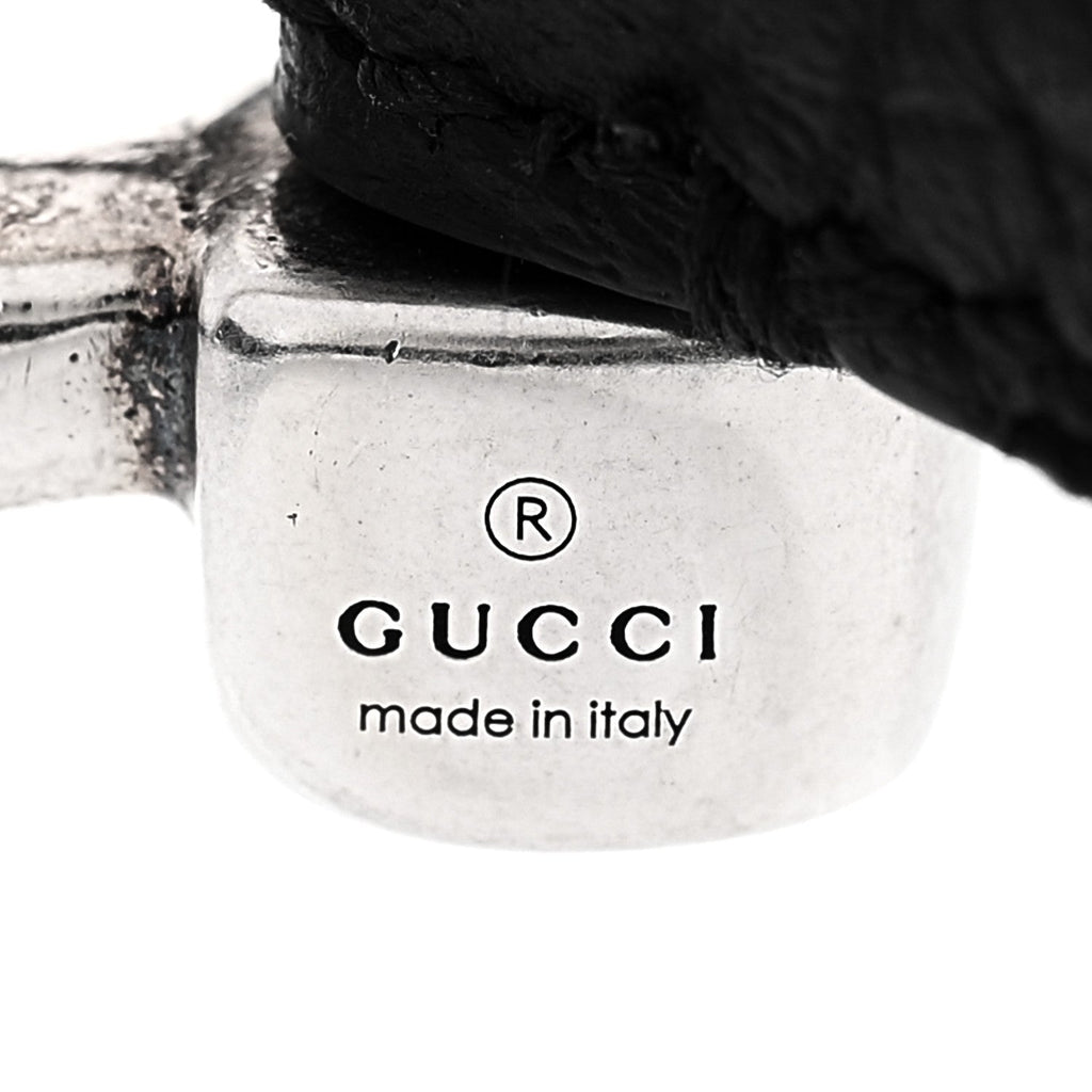 Gucci Sterling Silver Calfskin Horsebit Bracelet